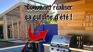 Comment réaliser sa cuisine d'été pour ses BBQ ! Ossature bois - DIY - 4K