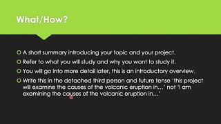 Year 12 - EPQ - The Production Log and Writing Your Project Proposal