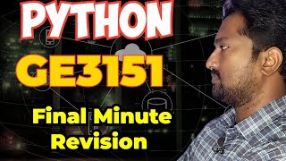 GE3151 Problem Solving and Python Programming Important questions/Final Minute Revision/2024/