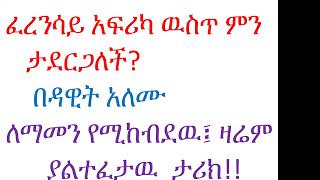 ፈረንሳይ አፍሪካ ዉስጥ ምን ታደርጋለች?!ምን ትሰራለች?ለማመን የሚከብደዉ፤ ዛሬም ያልተፈታዉ  ታሪክ!!