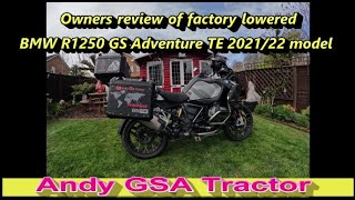 BMW R1250 GS Adventure Owners review factory lowered version