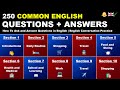 250 Common English Questions and Answers | How To Ask and Answer Questions in English