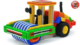 🔴[Magnetworld]  DIY tractor making mini concrete bridge for train safety with magentic balls #103