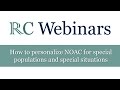 RC Webinars: How to personalize NOAC for special populations and special situations