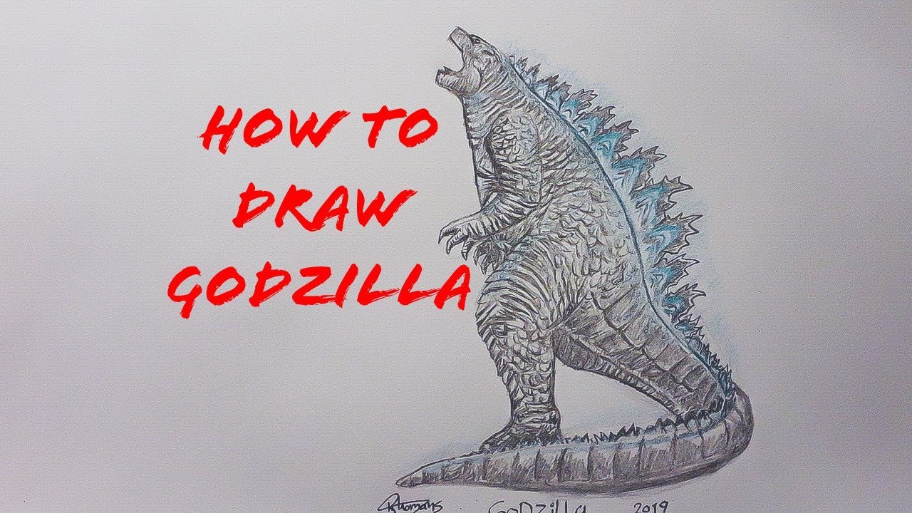 How To Draw Godzilla King Of The Monsters Part 3 - YouTube