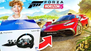 I GOT A G29 RACING WHEEL FOR MY BIRTHDAY AND PLAYED FORZA HORIZON 5