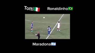 Maradona,Totti and Ronaldinho playing ⚽ together
