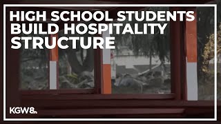 High school students build hospitality structure for homeless community