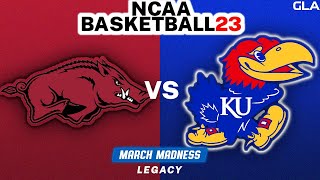 ARKANSAS vs. KANSAS | 2023 March Madness Legacy Mod | Simulation | NCAA Basketball 10 PC