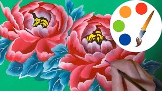 How to paint The Peony, paint a flower, onestroke, irishkalia