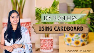 DIY Cardboard Planter || Easy Planters Making At Home || बेकार पड़े कार्डबोर्ड के प्लान्टर ॥