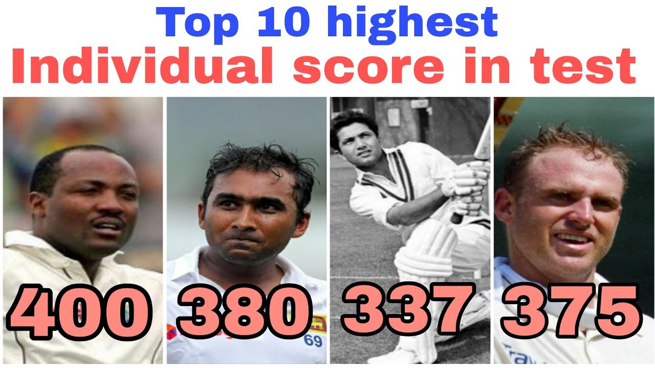 Top 10 Highest Individual Score In Test Cricket | Top 10 Highest Score ...