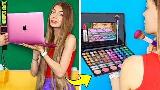 Weird Ways to Sneak Makeup Into Class! Sneak Anything Anywhere & Funny Makeup Tricks by Mr Degree