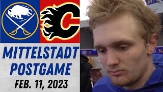 Casey Mittelstadt Postgame Interview vs Calgary Flames (2/11/2023)