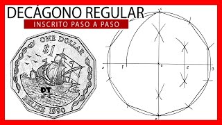 👍 Como hacer un DECÁGONO inscrito en una circunferencia ✏ Dibujo técnico paso a paso