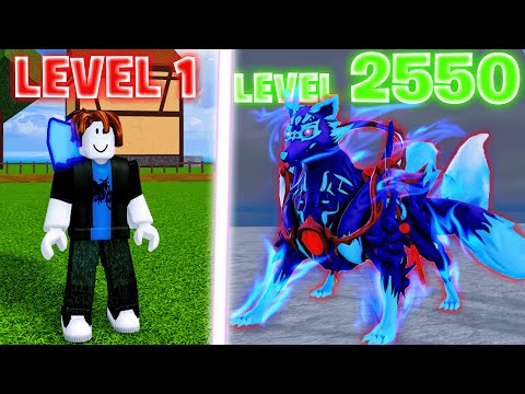 Going From Level 1 NOOB To MAX LEVEL Using Only KITSUNE FRUIT IN BLOX FRUIT Roblox