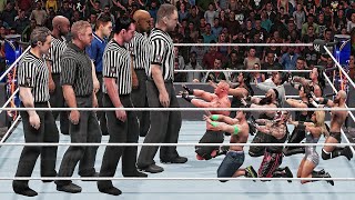 WWE 2K Giant Referees vs Mini WWE Superstars Royal Rumble Match!