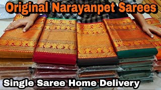 Narayanpet Big Border Sarees || Single Saree Home Delivery