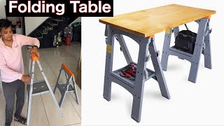 Folding Table | AmazonBasics Folding Sawhorse - 408 kg Full Review