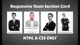 Responsive Team Section Card HTML & CSS Only