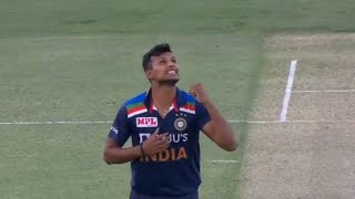 T Natarajan First ODI Wicket I T Natarajan makes India ODI debut Australia #indvsaus #natarajan