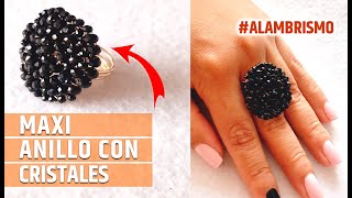 COMO HACER UN MAXI ANILLO CON ALAMBRE  / TUTORIAL ALAMBRISMO NIVEL AVANZADO (BISUTERIA CON ALAMBRE)