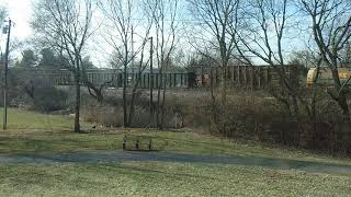 Rare csx genset engine in six locomotive lashup