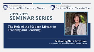 SRUW Seminar:  Sara Lowman on the Future of Libraries