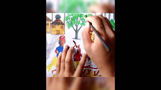 Aadivasi dance 🙌Tribal dance painting #simpleart #tribaldance #art #shortvideo