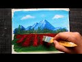 how to paint mountain landscape painting acrylic painting for beginners step by step