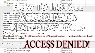Android SDK Platform-tools not installing? Watch this!