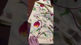 Pure Mysore silk saree |  Hand Painted silk | 120gm thickness | Elegant Shorts 743 | 7 Oct 2021