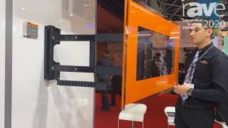 ISE 2020: Unitech Systems Demos Manual Wall Mount for Flat Panels With Telescopic Extension