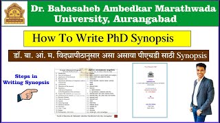 How to write synopsis for PhD RRC - डॉ. बा. आं. म. विद्यापीठानुसार असा असावा पीएचडी साठीचा Synopsis.