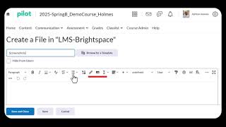 How to Use the HTML Editor in D2L Brightspace