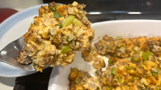 Super Quick and Easy Sausage and Sage Stuffing! |  #Delicious Thanksgiving!