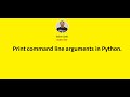 Python script to print command line arguments