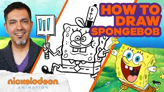 How to Draw SpongeBob from SpongeBob SquarePants ✍️🎨 Draw Along w/ Mike Dougherty