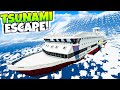 Escaping a HUGE TSUNAMI With a CRUISE SHIP in Stormworks?! (Stormworks Tsunami Survival!)