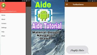 Android AIDE Studio Navigation Drawer Tutorial Part No 5