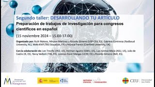 Desarrolla tu artículo para congresos académicos de #management #iaom #tallerdeideas