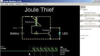 Joule Thief Animation on Falstad Simulator