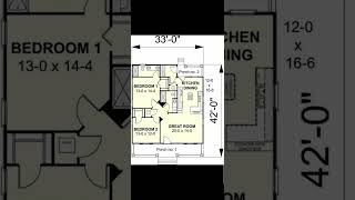 42 by 33 house plan comment your plot size #youtubeshorts #home #houseplan #tinyhouse