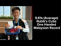 9.61 (Average) Rubik’s One-Handed Malaysian National Record