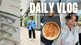 daily vlog | can't believe this happened, grocery shopping, home silk press, & m