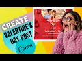 Valentine's day post design in canva#shorts