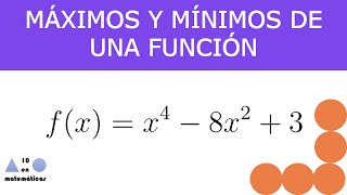 Máximos y mínimos de una función de cuarto grado. Curso parte 5