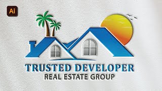 Logo Design Tutorial in Adobe illustrator | Real Estate Logo | Home Logo | Estate Agency Logo