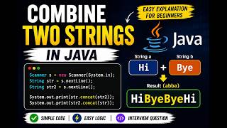 Java Program to Combine Two Strings | abba Pattern String Problem
