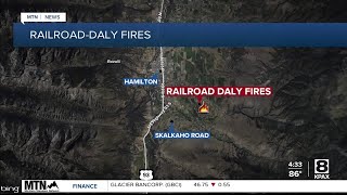 Railroad-Daly Fires burning 3,000 acres southeast of Hamilton